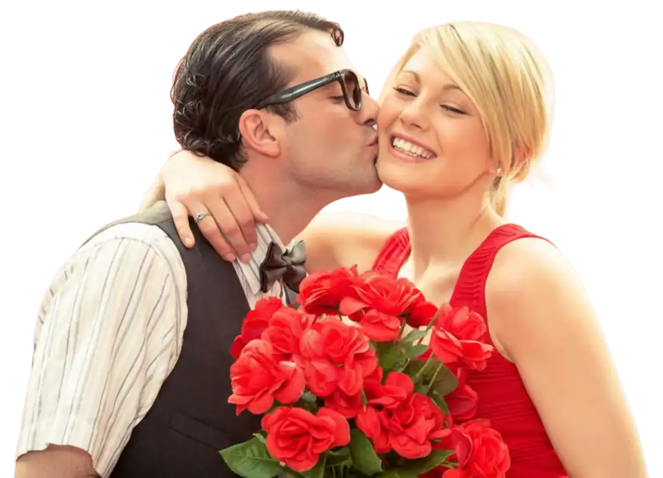 man kissing a woman on the cheek on CompareIT Affiliate Programme page