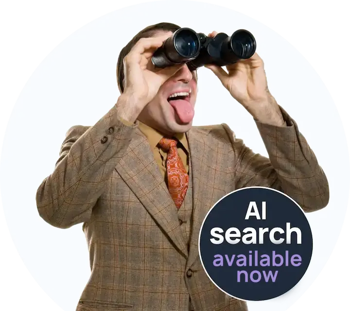 Man looking through binoculars